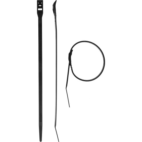 ЗУБР КОБРА, 7.6 x 280 мм, нейлон РА66, 10 шт, черные, кабельные стяжки с плоским замком, Профессионал (30935-76-280)