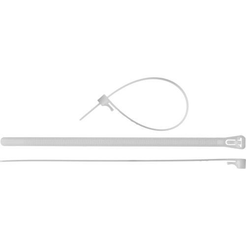 ЗУБР КСР-Б1, 7.5 x 200 мм, нейлон РА66, 100 шт, белые, кабельные стяжки разъемные, Профессионал (309240-75-200)