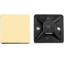 ЗУБР ПХС, 20 x 20 мм, нейлон, 100 шт, черная, самоклеющаяся площадка под хомут-стяжку (30917-20)