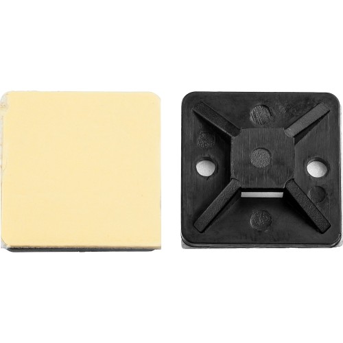 ЗУБР ПХС, 25 x 25 мм, нейлон, 100 шт, черная, самоклеющаяся площадка под хомут-стяжку (30917-25)