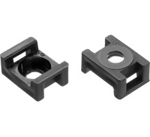 ЗУБР ПХС-У, 16 x 23 мм, нейлон, 100 шт, черная, усиленная площадка под хомут-стяжку (30921)