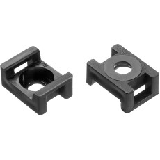 ЗУБР ПХС-У, 16 x 23 мм, нейлон, 100 шт, черная, усиленная площадка под хомут-стяжку (30921)