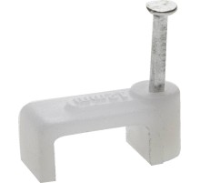 ЗУБР СД-П, 10 мм, 40 шт, прямоугольная скоба-держатель с оцинкованным гвоздем, Профессионал (45112-10)