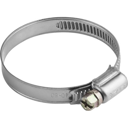 ЗУБР НХ-9Н, 40 - 60 мм, накатная лента 9 мм, 5 шт, нержавеющий хомут, Профессионал (3787-40-60)