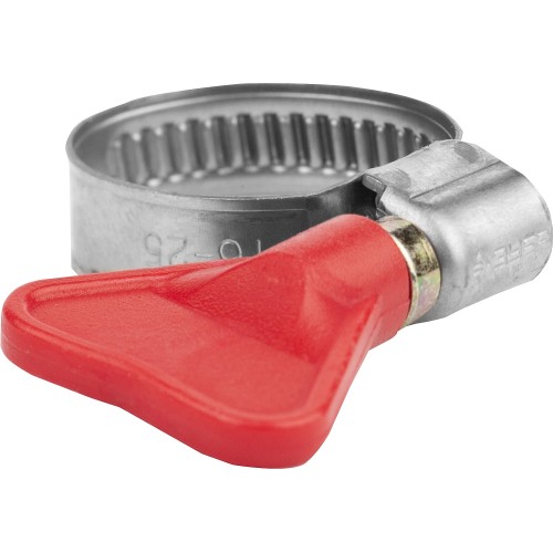 ЗУБР Бабочка, 20 - 32 мм, накатная лента 9 мм, 100 шт, нержавеющий хомут, Профессионал (37835-20-32-100)