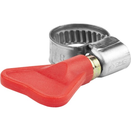 ЗУБР Бабочка, 8 - 14 мм, накатная лента 9 мм, 2 шт, нержавеющий хомут, Профессионал (37835-08-14)