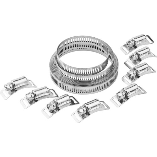 ЗУБР 3 м х 12.7 мм, 8 замков, набор: хомут универсальный нержавеющий, Профессионал (37815-H8)