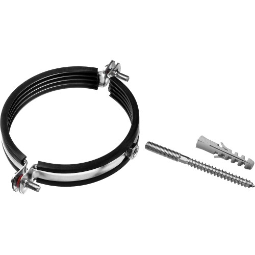 ЗУБР 4″, цинк, 1 шт, трубный хомут с сантехнической шпилькой и дюбелем (37866-107-116)