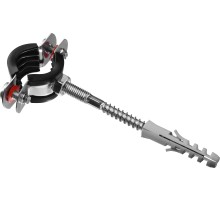 ЗУБР 1/2″, цинк, 1 шт, трубный хомут с сантехнической шпилькой и дюбелем (37866-20-24)