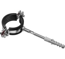 ЗУБР 1 1/4″, цинк, 1 шт, трубный хомут с сантехнической шпилькой и дюбелем (37866-40-45)