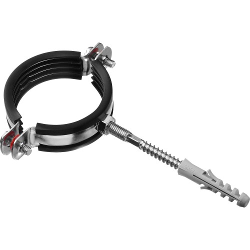 ЗУБР 2″, цинк, 1 шт, трубный хомут с сантехнической шпилькой и дюбелем (37866-59-65)