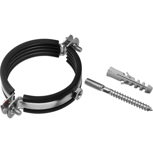 ЗУБР 2 1/2″, цинк, 1 шт, трубный хомут с сантехнической шпилькой и дюбелем (37866-75-80)