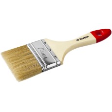 ЗУБР УНИВЕРСАЛ, 75 мм, 3″, светлая натуральная щетина, деревянная ручка, все виды ЛКМ, плоская кисть (4-01003-075)