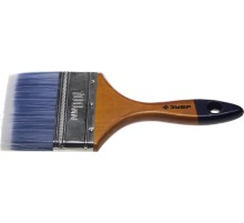ЗУБР АКВА, 100 мм, 4″, светлая искусственная щетина, деревянная ручка, для воднодисперсионных и акриловых ЛКМ, плоская кисть (4-01007-100)