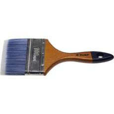 ЗУБР АКВА, 100 мм, 4″, светлая искусственная щетина, деревянная ручка, для воднодисперсионных и акриловых ЛКМ, плоская кисть (4-01007-100)