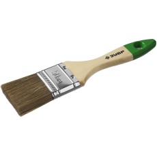 ЗУБР ЛАЗУРЬ, 50 мм, 2″, светлая смешанная щетина, деревянная ручка, для высокотекучих ЛКМ, плоская кисть (4-01009-050)