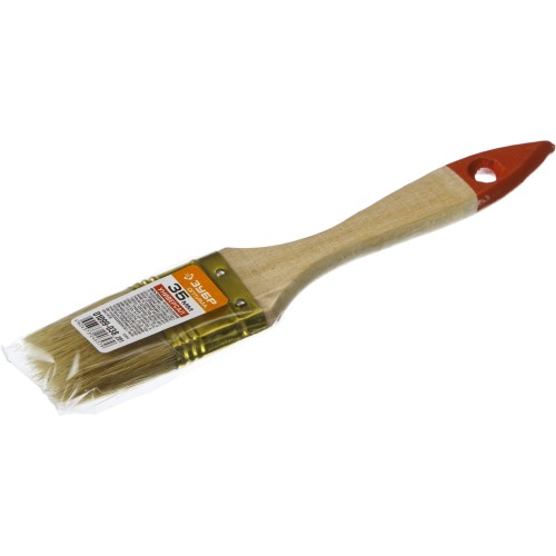 ЗУБР УНИВЕРСАЛ, 35 мм, 1.5″, светлая натуральная щетина деревянная ручка, плоская кисть (01099-038)