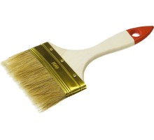 ЗУБР УНИВЕРСАЛ, 100 мм, 4″, светлая натуральная щетина, деревянная ручка, плоская кисть (01099-100)