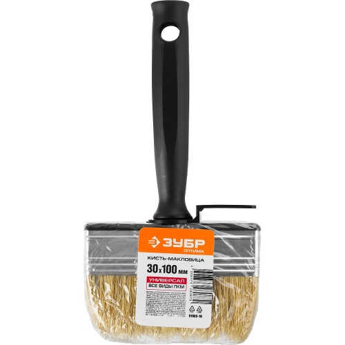 ЗУБР 3 х 10 см, светлая натуральная щетина, пластмассовый корпус, все виды ЛКМ, макловица (01802-10)