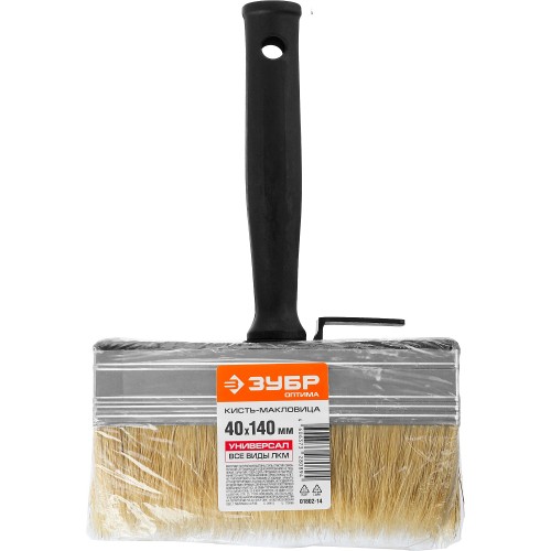 ЗУБР 4 х 14 см, светлая натуральная щетина, пластмассовый корпус, все виды ЛКМ, макловица (01802-14)