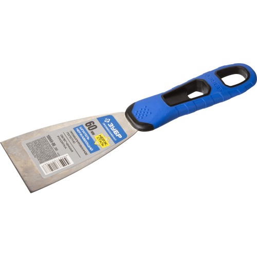 ЗУБР 60 мм, х-образное профилированное полотно, облегченная двухкомпонентная ручка, нержавеющий шпатель, Профессионал (10049-06)