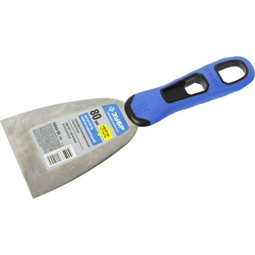 ЗУБР 80 мм, х-образное профилированное полотно, облегченная двухкомпонентная ручка, нержавеющий шпатель, Профессионал (10049-08)