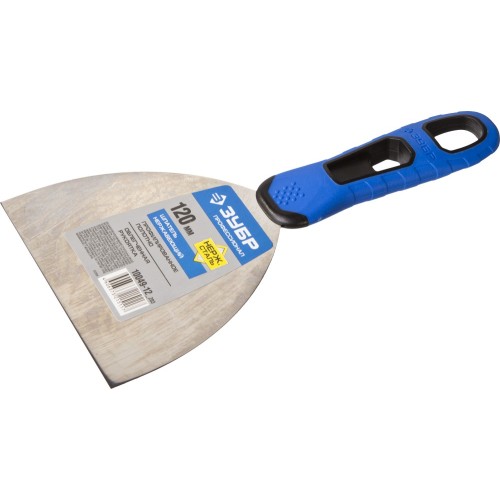 ЗУБР 120 мм, х-образное профилированное полотно, облегченная двухкомпонентная ручка, нержавеющий шпатель, Профессионал (10049-12)