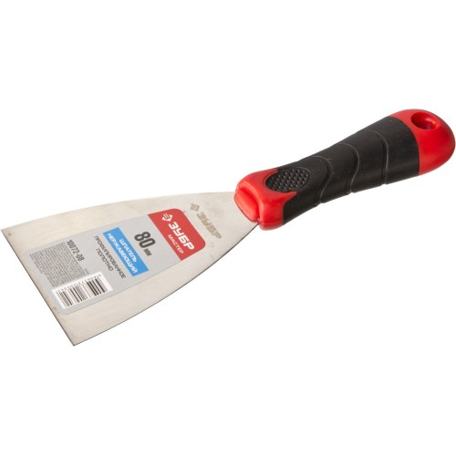 ЗУБР 80 мм, профилированное полотно, двухкомпонентная ручка, нержавеющий, шпатель (10072-08)