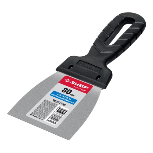 ЗУБР 80 мм, пластиковая ручка, нержавеющий шпатель (10077-08)