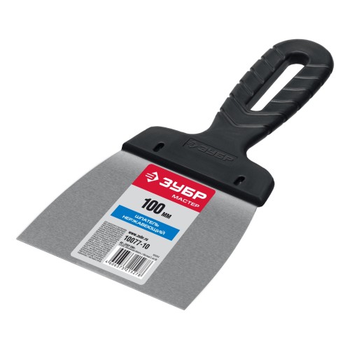 ЗУБР 100 мм, пластиковая ручка, нержавеющий шпатель (10077-10)