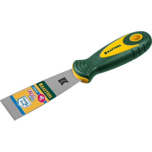 KRAFTOOL 40 мм, х-образное профилированное полотно, двухкомпонентная ручка, нержавеющий, шпатель (10035-040)