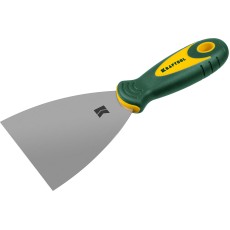 KRAFTOOL 100 мм, х-образное профилированное полотно, двухкомпонентная ручка, нержавеющий, шпатель (10035-100)