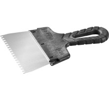 ЗУБР 150 мм, зуб 4 х 4мм, пластиковая ручка, нержавеющий фасадный шпатель (10078-15-04)