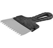 ЗУБР 150 мм, зуб 6 х 6 мм, пластиковая ручка, нержавеющий фасадный шпатель (10078-15-06)