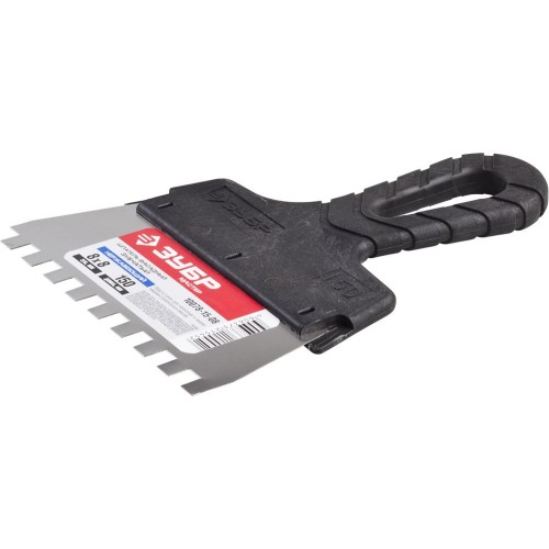 ЗУБР 150 мм, зуб 8 х 8 мм, пластиковая ручка, нержавеющий фасадный шпатель (10078-15-08)