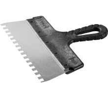 ЗУБР 250 мм, зуб 8 х 8 мм, пластиковая ручка, нержавеющий фасадный шпатель (10078-25-08)