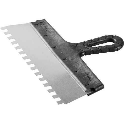 ЗУБР 300 мм, зуб 10 х 10 мм, пластиковая ручка, нержавеющий фасадный шпатель (10078-30-10)