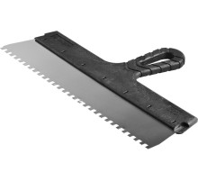 ЗУБР 350 мм, зуб 6 х 6 мм, пластиковая ручка, нержавеющий фасадный шпатель (10078-35-06)