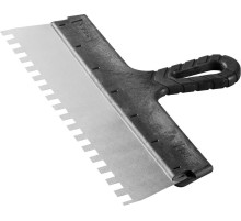 ЗУБР 350 мм, зуб 10 х 10 мм, пластиковая ручка, нержавеющий фасадный шпатель (10078-35-10)