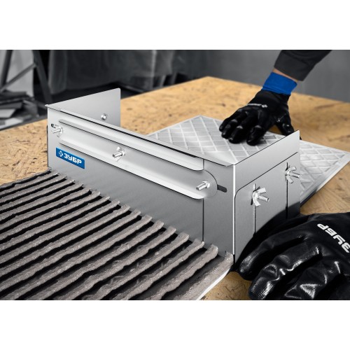 ЗУБР зуб 10*10 мм, до 600 мм, оцинкованная сталь, Раздвижная гребенка для плитки, ПРОФЕССИОНАЛ (08045-10)