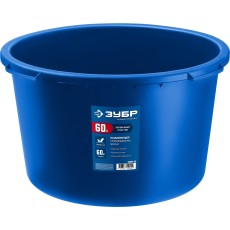 ЗУБР 60 л, первичный высокопрочный пластик, усиленный круглый строительный таз (06094-65)