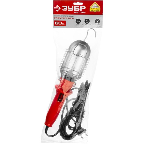 ЗУБР 60 Вт, переносный светильник открытого типа (61802)