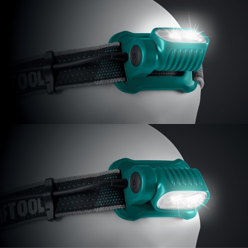 KRAFTOOL KH-10, Hybrid power, 500 лм, 5 режимов, аккумуляторный налобный фонарь, 1000мАч, 3ААА (56452)