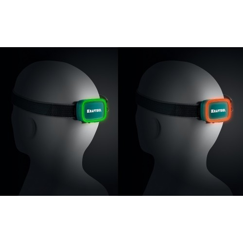 KRAFTOOL KH-10, Hybrid power, 500 лм, 5 режимов, аккумуляторный налобный фонарь, 1000мАч, 3ААА (56452)