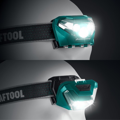 KRAFTOOL KH-3, 500 лм, 5 режимов, налобный фонарь, 3ААА (56456)