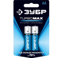 ЗУБР TURBO-MAX, АА х 2, 1.5 В, алкалиновая батарейка (59206-2C)