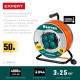 KRAFTOOL ПВС 3х2.5 50м 4000Вт IP44, Силовой удлинитель на стальной катушкеEXPERT (55089-50)