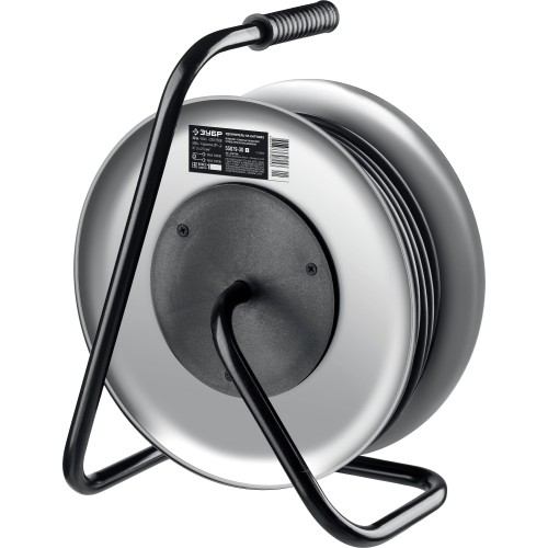 ЗУБР КГ-325, КГ, 3 x 2.5 мм2, 30 м, 4000 Вт, IP44, силовой удлинитель на стальной катушке, Профессионал (55079-30)