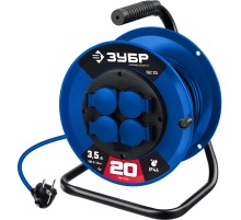 ЗУБР ПВС-315, ПВС, 3 x 1.5 мм2, 20 м, 3500 Вт, IP44, силовой удлинитель на катушке, Профессионал (55081-20)