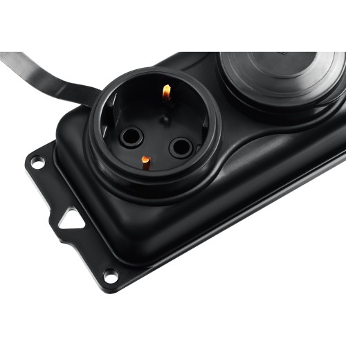 ЗУБР КГ-325-Ш3, КГ, 3 x 2.5 мм2, IP44, 5 м, 3 гн., 4000 Вт, силовой удлинитель, Профессионал (55024-05)